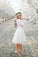 Simple Long Sleeve Lace Two Piece Short Prom Dresses Ivory Homecoming Dresses RS863