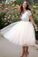 Simple Two Pieces Round Neck Ivory Short Prom Dress with Lace Homecoming Dresses H1155