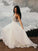 Spaghetti Strap Beaded Wedding Dress Ivory Chiffon V Neck Rustic Wedding Dresses RS478