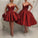Spaghetti Straps Burgundy V Neck Ball Gown Sequins Homecoming Dresses Short Dress H1163