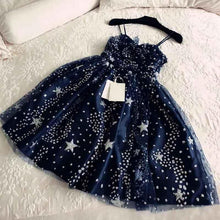 Load image into Gallery viewer, Spaghetti Straps Navy Blue Tulle Sweetheart Homecoming Dresses Short Prom Dresses RS755