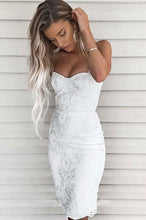 Load image into Gallery viewer, Spaghetti Straps Sheath Lace Appliques Short Sweet 16 Dress Homecoming Dresses H1239
