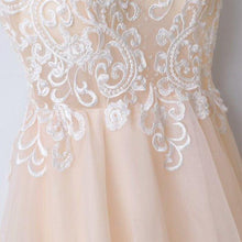 Load image into Gallery viewer, Spaghetti Straps V Neck Tulle With Appliques Prom Dresses Long Cheap Formal Dress RS507