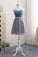 Cute A Line Sweetheart Tulle Blue Strapless Beads Prom Dress Bridesmaid Dresses RS807