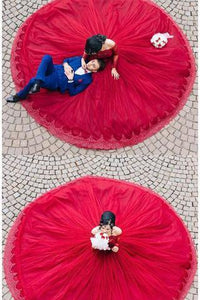 Modest Quinceanera Dress Red Ball Gown Fashion Sexy Custom Made Evening Dress RS752