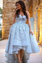 Load image into Gallery viewer, Unique Lace Sweetheart High Low Ball Gown Prom Dresses For Teens Graduation Dresses H1231