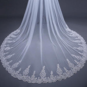 Cathedral Tulle Lace Ivory Wedding Veil Bridal Veil Wedding Veil RS288