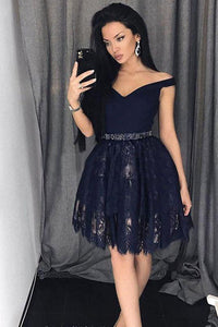 Chic Off the Shoulder Lace With Appliques Homecoming Dresses