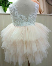 Load image into Gallery viewer, Princess Cute Pink Lace Tulle Flower Girl Dresses Layered Open Back Lovely Tutu Dresses RS776
