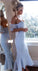 Blue Mermaid Lace Off the Shoulder Sweetheart Short Bridesmaid Dress Homecoming Dress RS932