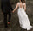 V Neck Chiffon Backless Ivory Straps Wedding Dresses with Lace Long Bridal Dresses W1051