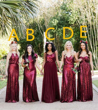 Load image into Gallery viewer, Bridesmaid dresses Burgundy