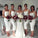 White Straps Mermaid Satin Prom Dresses V Neck Backless Bridesmaid Dresses RS914