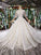 Lace Half Sleeve Round Neck Ball Gown Wedding Dresses Fashion Beads Wedding Gown RS775