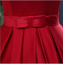 Load image into Gallery viewer, Chic A-Line Off-the-Shoulder Satin Simple Red Sleeveless Lace up Long Prom Dresses RS182