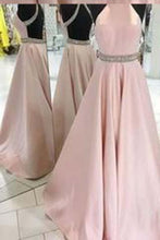 Load image into Gallery viewer, Pink Backless Beaded Prom Dress Halter Prom Dress Custom Made Evening Dress 17014
