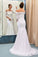 Mermaid Off-the-Shoulder Lace Sweep Train 3/4 Sleeve Top Lace-up Wedding Dresses RS634
