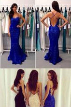 Load image into Gallery viewer, Black Prom Dresses Mermaid Prom Dress Lace Prom Dress Backless Evening Gowns RS967