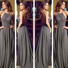 Load image into Gallery viewer, Sparkling Straps Formal Gowns Beading Evening Dresses Backless Prom Dresses RS770