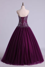Load image into Gallery viewer, 2024 Ball Gown Sweetheart Quinceanera Dresses Beaded Bodice Floor Length Tulle