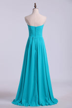 Load image into Gallery viewer, 2024 Sweetheart Neckline With Beads Pleated Bodice Floor Length Flowing Chiffon Skirt