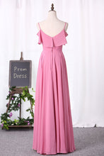 Load image into Gallery viewer, 2024 New Arrival Bridesmaid Dresses Spaghetti Straps A Line Chiffon