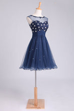 Load image into Gallery viewer, 2024 Homecoming Dresses A Line Scoop Short/Mini With Beading&amp;Sequins
