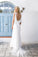 2023 Boho V-neck A-Line White Cheap Lace Chiffon Backless Sash Summer Beach Wedding SRS10071