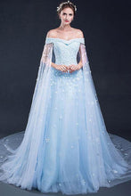 Load image into Gallery viewer, 2024 Light Sky Blue Prom Dresses Sweep/Brush Train Tulle Prom Dress/Evening Dress