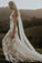 Princess Mermaid V Neck Lace Appliques Ivory Wedding Dresses, Straps V Back Wedding Gowns SRS15300