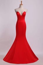 Load image into Gallery viewer, 2024 Evening Dresses Sweetheart Mermaid/Trumpet Satin Court Train