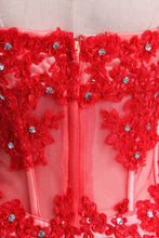 Load image into Gallery viewer, 2024 Strapless Prom Dresses With Applique &amp; Beads Tulle Short/Mini