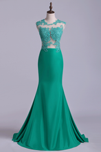 Load image into Gallery viewer, 2024 New Arrival Scoop Mermaid Prom Dresses With Applique