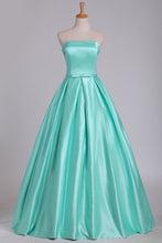 Load image into Gallery viewer, 2024 Ball Gown Evening Gown Strapless Satin With Sash Floor Length