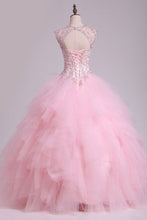 Load image into Gallery viewer, 2024 Sweetheart Beaded Bodice Ball Gown Quinceanera Dresses Floor Length Tulle
