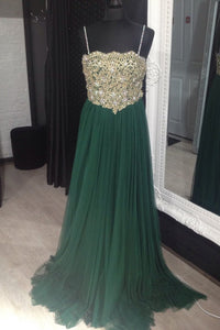 2024 Prom Dresses Spaghetti Straps Floor-Length Tulle With Applique