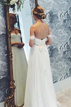 Load image into Gallery viewer, 2024 Prom Dresses Off The Shoulder A Line Chiffon Floor Length With Ruffles