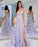 Charming Sweetheart Strapless Lace Appliques Lilac Prom Dresses with SRS20404
