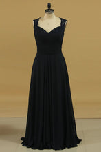 Load image into Gallery viewer, 2024 Bridesmaid Dresses A Line Straps With Ruffles And Sash Chiffon