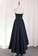 Load image into Gallery viewer, 2024 Sweetheart A Line Evening Dresses Satin With Ruffles Asymmetrical