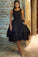 2023 Scoop Open Back Homecoming Dresses A Line With Applique Satin & Tulle