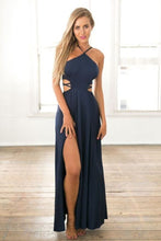 Load image into Gallery viewer, 2024 Evening Dresses A Line Spaghetti Straps Chiffon With Slit Floor Length