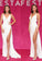 Sexy White V-Neck Backless Mermaid Spaghetti Straps with Slit Ruffles Prom Dresses RS411