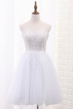 Load image into Gallery viewer, 2024 A Line Sweetheart Tulle Beaded Bodice Homecoming Dresses Short/Mini