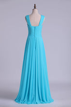 Load image into Gallery viewer, 2024 V-Neck Bridesmaid Dresses A-Line With Long Chiffon Skirt