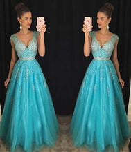 Load image into Gallery viewer, Charming Chiffon Beading Prom Dress Off the Shoulder Prom Dress Beauty Evening Dresses RS920
