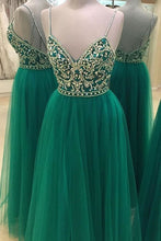 Load image into Gallery viewer, Spaghetti Straps Beading Handmade Long Evening Dress Formal Women Dress prom dresses Z104