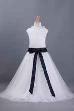 Load image into Gallery viewer, 2024 Flower Girl Dresses A Line Scoop Ankle-Length Lace &amp; Tulle
