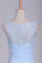 Load image into Gallery viewer, 2024 Bridesmaid Dresses Scoop Chiffon &amp; Lace Floor Length Zipper Up