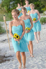 Load image into Gallery viewer, Simple Short Chiffon Open Back Bridesmaid Dresses Cute Dresses